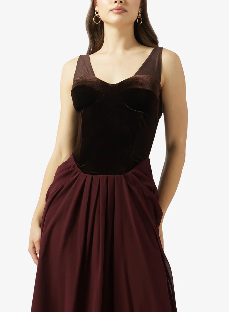 Ginger Boutique  Sweatheart Neckline Corset Bodice Two Tone Evening Gown for Women | Best Price UAE